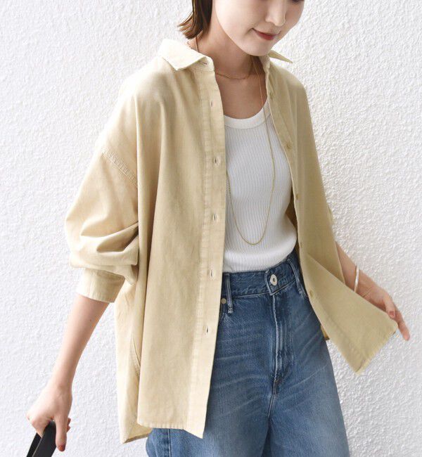 SHIPS for women「【WEB限定】〈洗濯機可能〉コーデュロイ ギャザー シャツ 羽織」|シャツ・ブラウス|