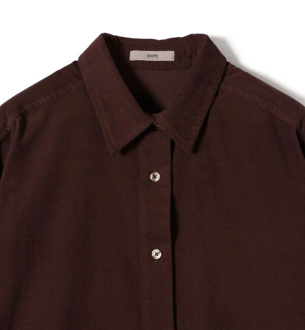 SHIPS for women「【WEB限定】〈洗濯機可能〉コーデュロイ ギャザー シャツ 羽織」|シャツ・ブラウス|