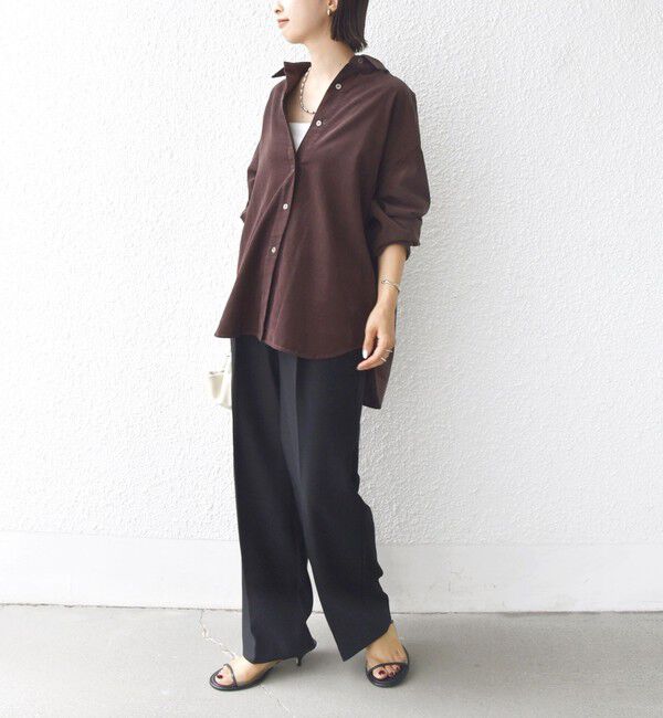 SHIPS for women「【WEB限定】〈洗濯機可能〉コーデュロイ ギャザー シャツ 羽織」|シャツ・ブラウス|