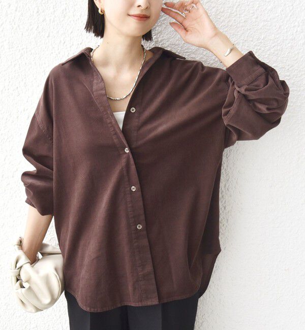 SHIPS for women「【WEB限定】〈洗濯機可能〉コーデュロイ ギャザー シャツ 羽織」|シャツ・ブラウス|