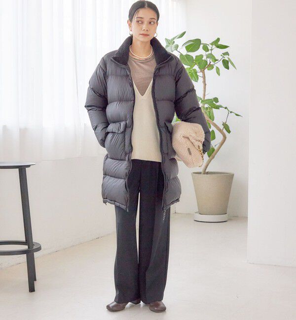 SHIPS for women「【SHIPS別注】TAION:〈手洗い可能〉ネック ボア ダウン コート」|ダウン|