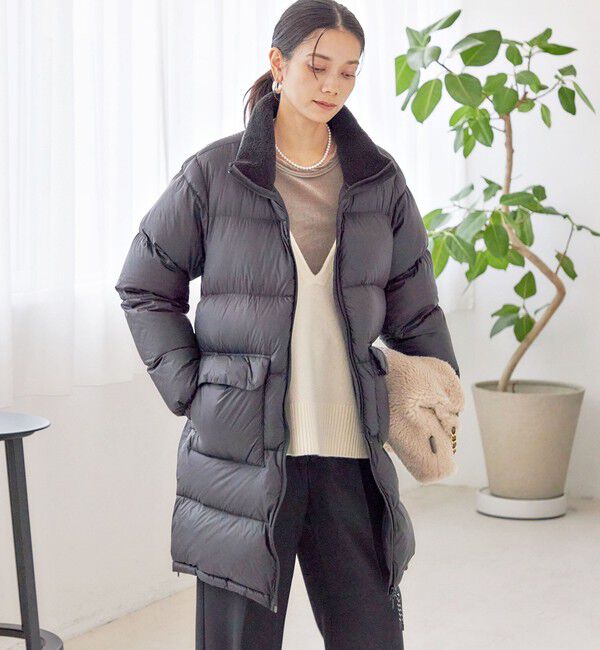 SHIPS for women「【SHIPS別注】TAION:〈手洗い可能〉ネック ボア ダウン コート」|ダウン|