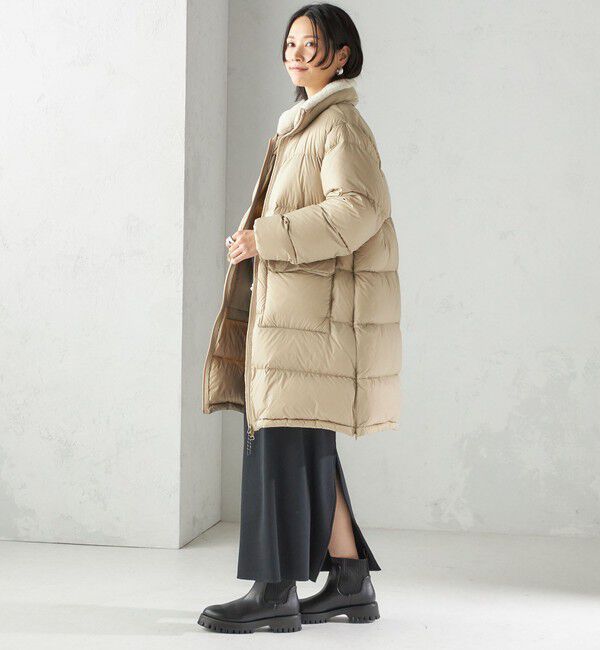 SHIPS for women「【SHIPS別注】TAION:〈手洗い可能〉ネック ボア ダウン コート」|ダウン|