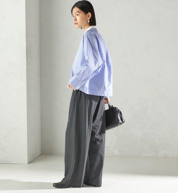 SHIPS for women「〈手洗い可能〉コットン ポリエステル ストライプ ドルマン 長袖 シャツ」|シャツ・ブラウス|