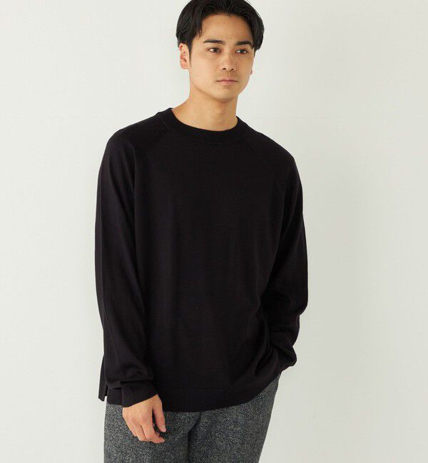 SHIPS Colors 「SHIPS Colors:〈吸湿発熱・洗濯機可能〉CELLN(R) &times; ウール 14ゲージ ニット」|ニット・セーター|ブラック