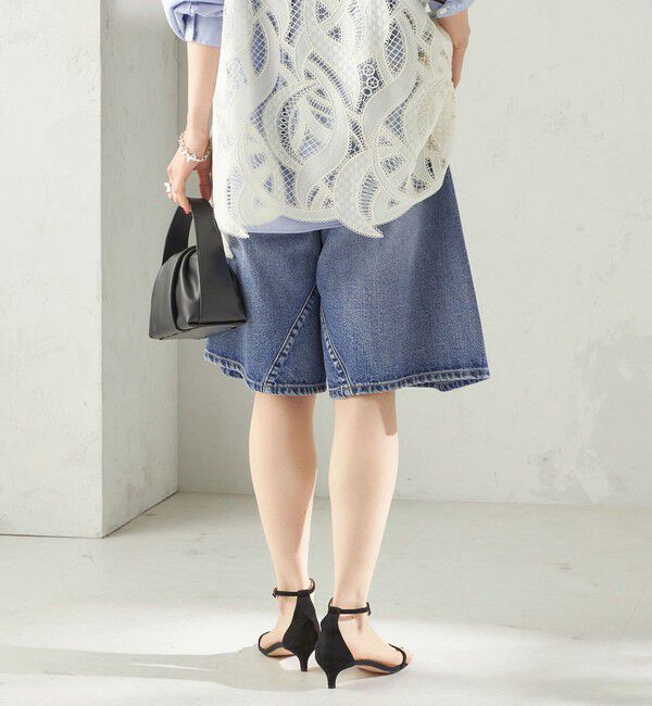 SHIPS for women「【SHIPS別注】BIT BLUE:バミューダ ショーツ」|デニム|