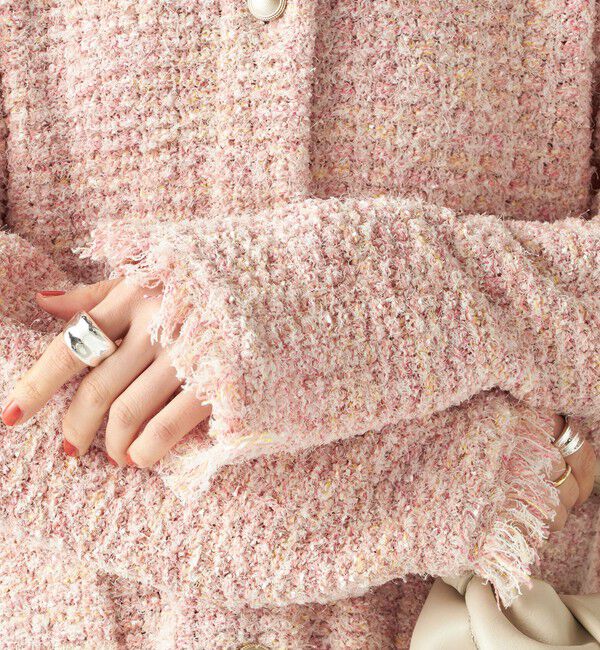 SHIPS for women「〈手洗い可能〉ミックスカラー ニット ジャケット」|ノーカラージャケット|