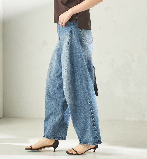 SHIPS for women「《追加予約》【SHIPS別注】BIT BLUE:バレル レック デニム パンツ」|デニム|