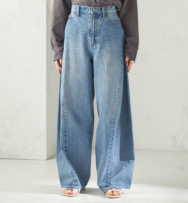 SHIPS for women「《追加予約》【SHIPS別注】BIT BLUE:バレル レック デニム パンツ」|デニム|