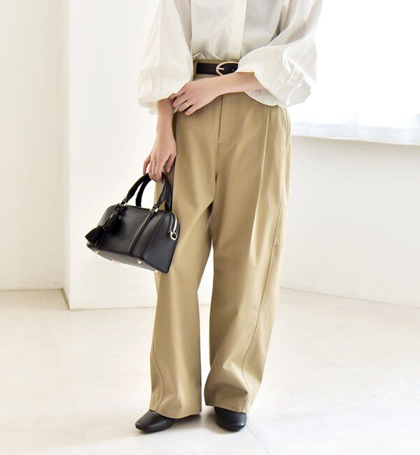 quaranciel「quaranciel:〈洗濯機可能〉コクーン ワイド チノ パンツ」|チノ|