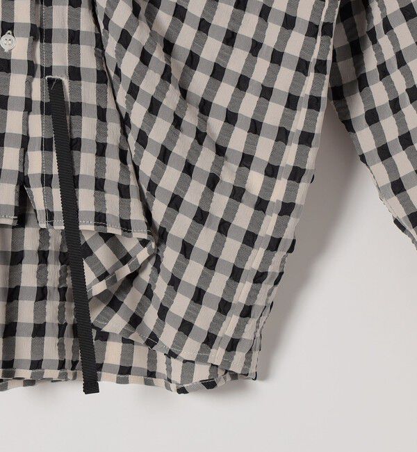 SHIPS any「SHIPS any:〈洗濯機可能〉ギンガムチェック サッカー ドロスト シャツ ブラウス」|シャツ・ブラウス|