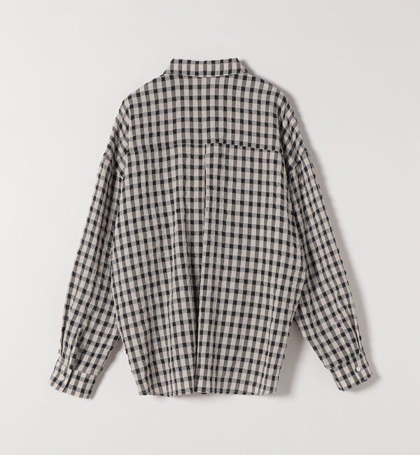 SHIPS any「SHIPS any:〈洗濯機可能〉ギンガムチェック サッカー ドロスト シャツ ブラウス」|シャツ・ブラウス|