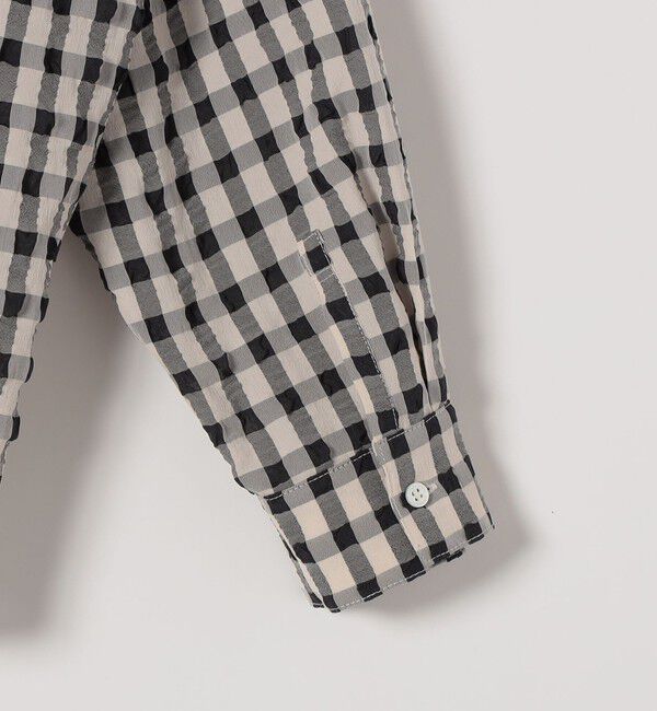 SHIPS any「SHIPS any:〈洗濯機可能〉ギンガムチェック サッカー ドロスト シャツ ブラウス」|シャツ・ブラウス|