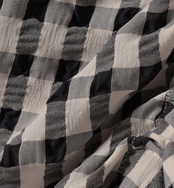 SHIPS any「SHIPS any:〈洗濯機可能〉ギンガムチェック サッカー ドロスト シャツ ブラウス」|シャツ・ブラウス|