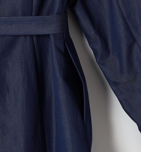 quaranciel「quaranciel:〈洗濯機可能〉ツイル Vネック ベルト フレア ワンピース」|ワンピース|