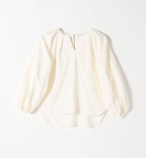 quaranciel「quaranciel:〈洗濯機可能〉ツイル スキッパー ボリューム ブラウス」|シャツ・ブラウス|