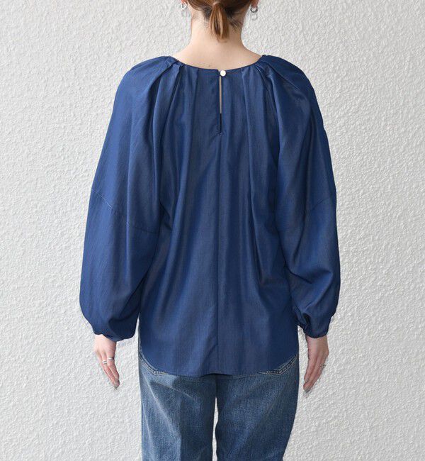 quaranciel「quaranciel:〈洗濯機可能〉ツイル スキッパー ボリューム ブラウス」|シャツ・ブラウス|