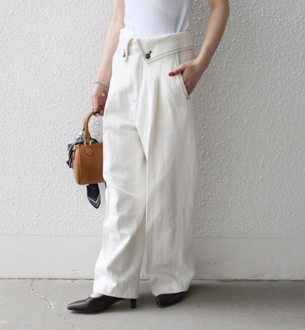 SHIPS any「SHIPS any:〈洗濯機可能〉カルゼ ターンバック ハイウエスト テーパード パンツ」|その他|