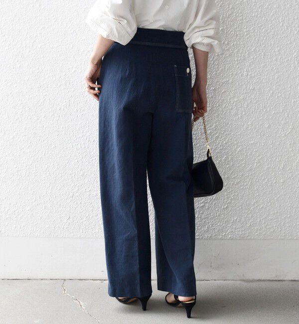 SHIPS any「SHIPS any:〈洗濯機可能〉カルゼ ターンバック ハイウエスト テーパード パンツ」|その他|