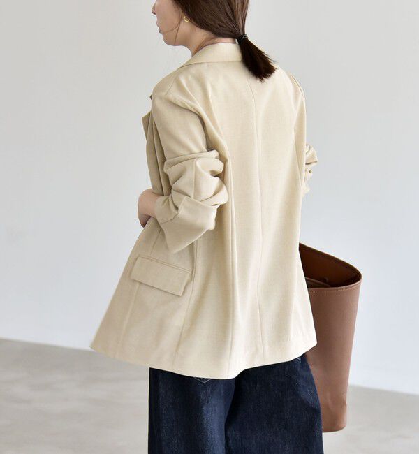 quaranciel「quaranciel:〈手洗い可能〉リングベルト ライト テーラード ジャケット」|テーラードジャケット|