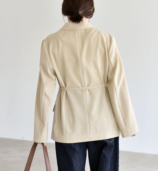 quaranciel「quaranciel:〈手洗い可能〉リングベルト ライト テーラード ジャケット」|テーラードジャケット|