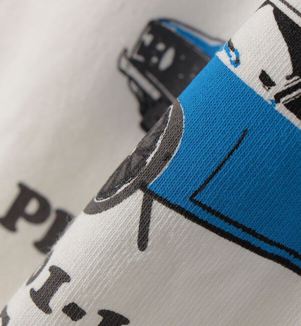 SHIPS any「【SHIPS any別注】Collegiate Pacific:〈洗濯機可能〉V ガゼット プリント & 刺繍 Tシャツ」|Tシャツ・カットソー|