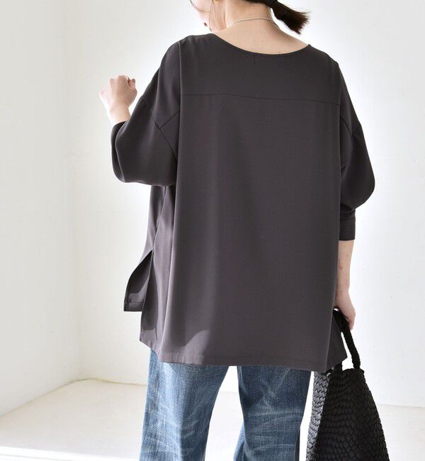 quaranciel「《予約》quaranciel:〈洗濯機可能〉ジョーゼット ニュアンス  T-ブラウス」|シャツ・ブラウス|