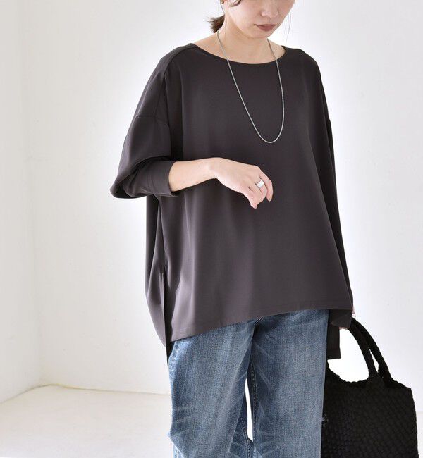 quaranciel「《予約》quaranciel:〈洗濯機可能〉ジョーゼット ニュアンス  T-ブラウス」|シャツ・ブラウス|