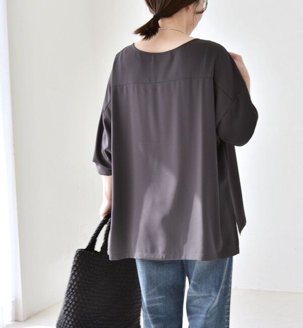 quaranciel「《予約》quaranciel:〈洗濯機可能〉ジョーゼット ニュアンス  T-ブラウス」|シャツ・ブラウス|