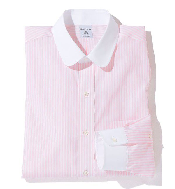 SHIPS「Southwick: コットン ボールド ストライプ ラウンド カラー シャツ」|シャツ・ブラウス|