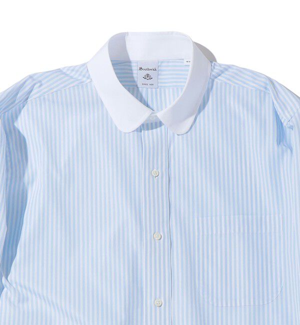 SHIPS「Southwick: コットン ボールド ストライプ ラウンド カラー シャツ」|シャツ・ブラウス|