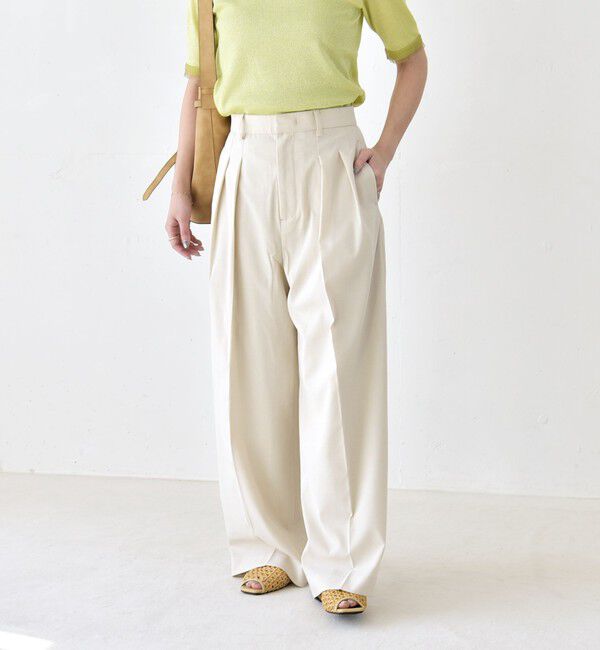 quaranciel「《予約》quaranciel:〈洗濯機可能〉CALCULO(R)使用 イージー タック ワイド パンツ」|その他|