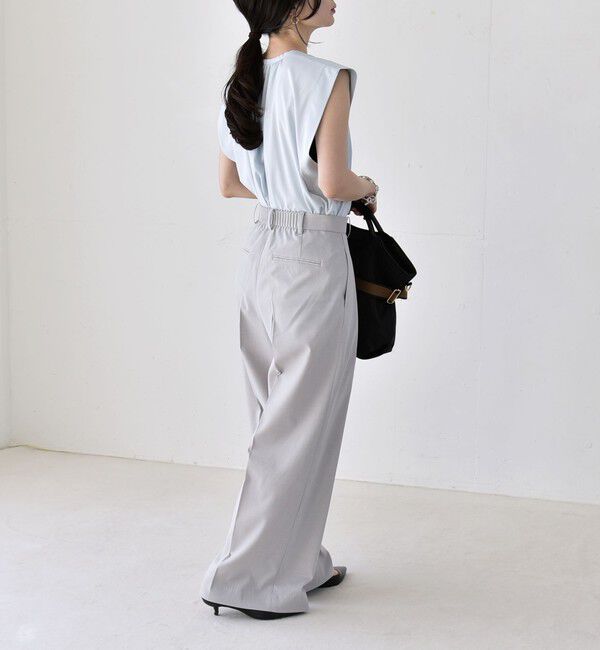 quaranciel「《予約》quaranciel:〈洗濯機可能〉CALCULO(R)使用 イージー タック ワイド パンツ」|その他|