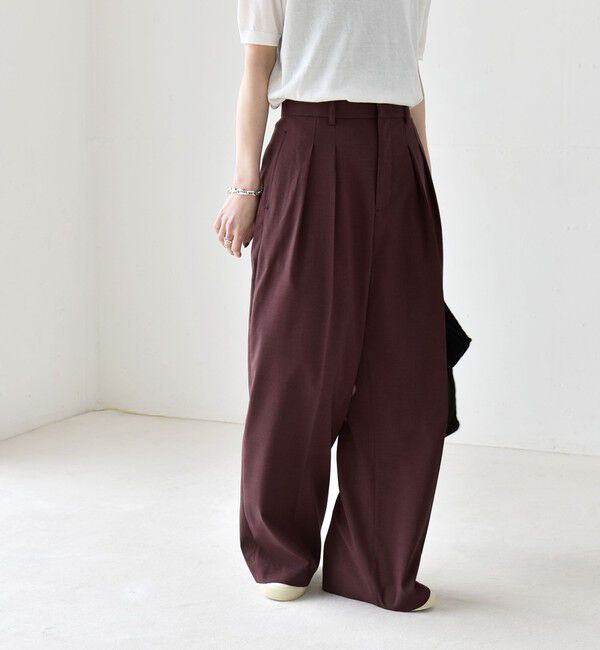 quaranciel「《予約》quaranciel:〈洗濯機可能〉CALCULO(R)使用 イージー タック ワイド パンツ」|その他|