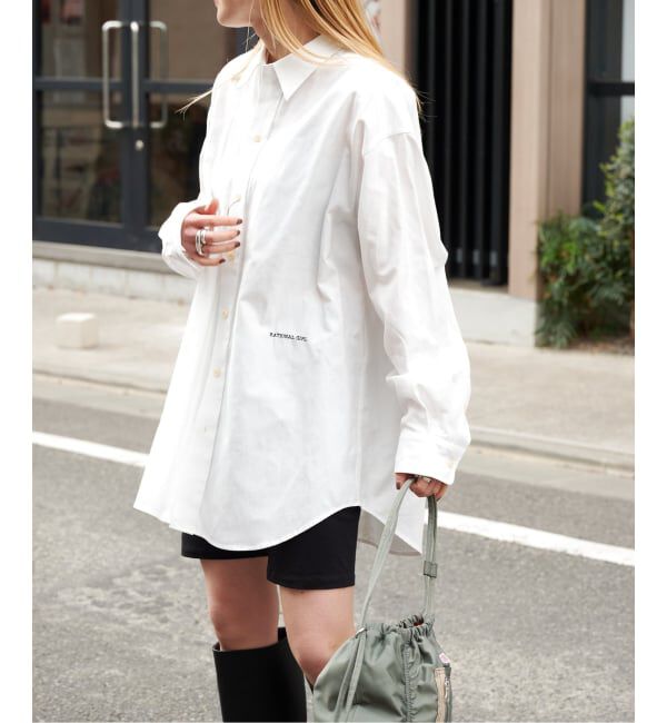 OUTDOOR PRODUCTS Usual Things「RATIONAL GIRLロゴ刺繍オックスフォードシャツ」|シャツ・ブラウス|ホワイト