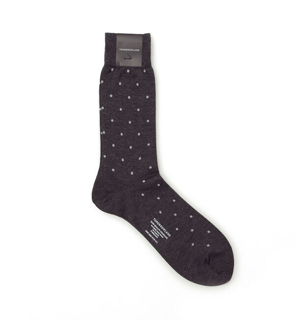 TOMORROWLAND GOODS「TOMORROWLAND コットンナイロン ドットソックス」|ソックス|ブラック系