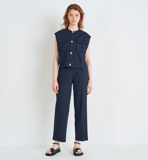 MACPHEE「コットンリネンストライプ イージーストレートパンツ」|その他|