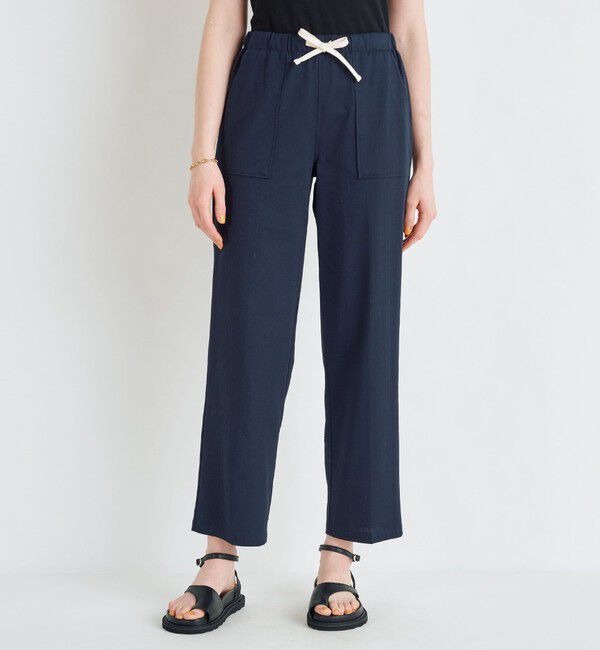 MACPHEE「コットンリネンストライプ イージーストレートパンツ」|その他|