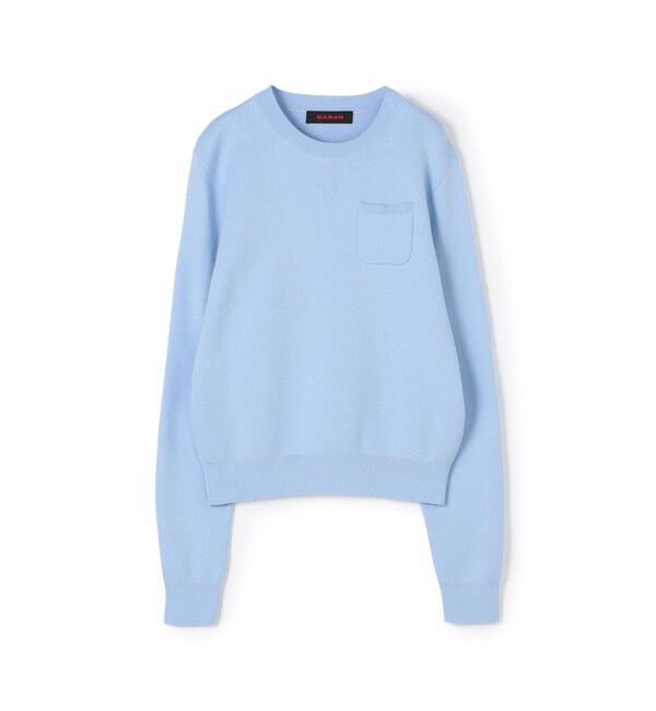 CABaN「コットンカシミヤ ポケットプルオーバー」|ニット・セーター|63 ライトブルー