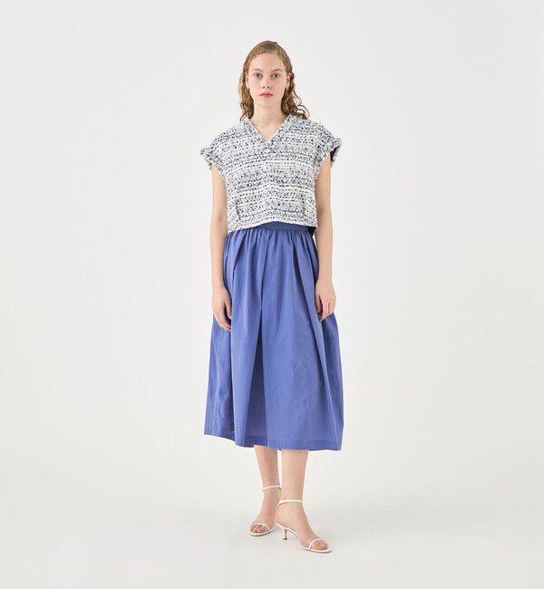 TOMORROWLAND collection「コットンシルクシャンブレー バレルスイングスカート」|フレア|