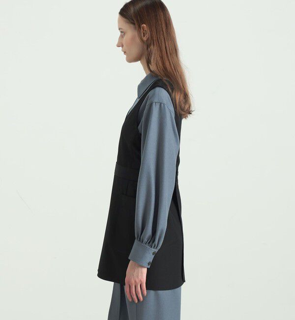 BACCA「ポリエステルウール ロングベスト」|シャツ・ブラウス|