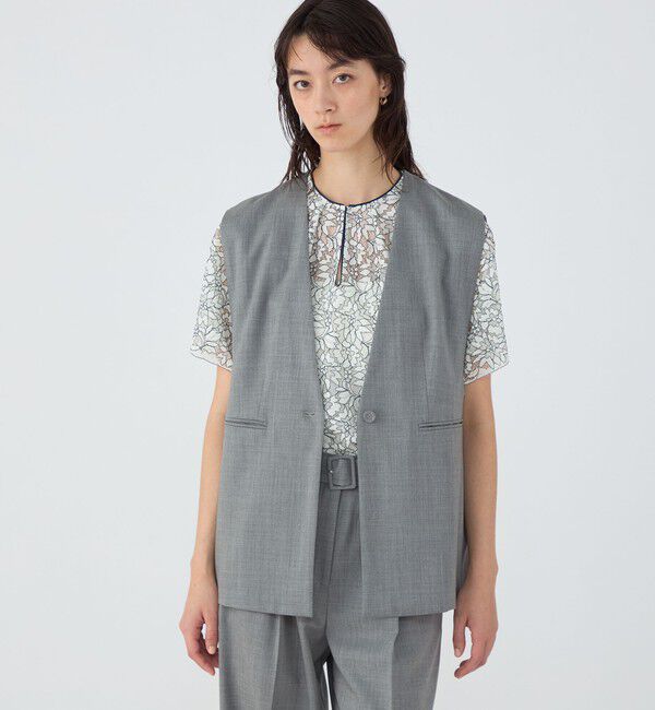 TOMORROWLAND collection「ファインウーステッドウール カラーレスジレ」|ベスト・ジレ|