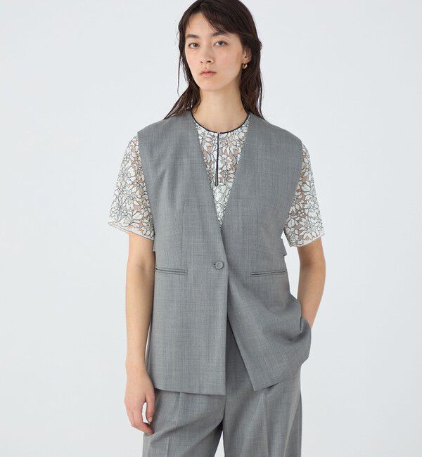 TOMORROWLAND collection「ファインウーステッドウール カラーレスジレ」|ベスト・ジレ|