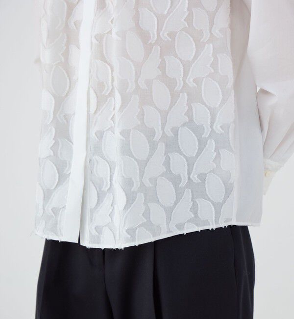 TOMORROWLAND collection「リーフカットジャカード コンビネーションブラウス」|シャツ・ブラウス|