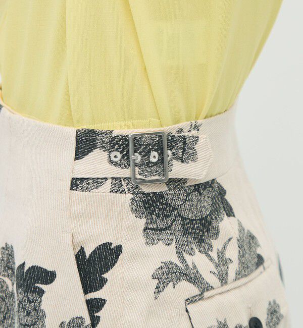 CABaN「モノトーンフラワープリント フレアパンツ」|チノ|