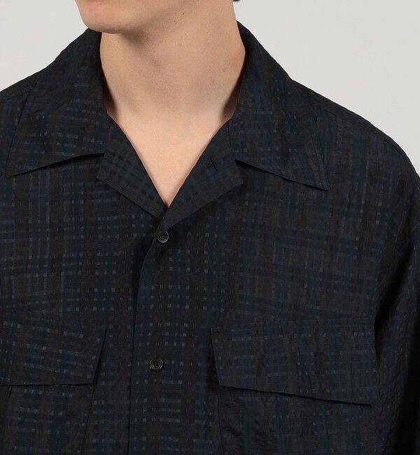 TOMORROWLAND MENS「ポリエステル キュプラ ナイロン チェック ダブルポケットシャツ」|シャツ・ブラウス|