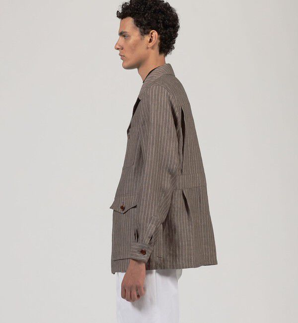 TOMORROWLAND MENS「リネン ダブルポケット シャツジャケット SOLBIATI」|ブルゾン・スタジャン|