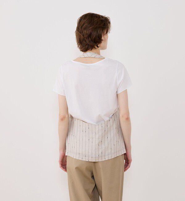 GALERIE VIE「リネンシルクノットストライプ ネックバンドベスト」|ベスト・ジレ|