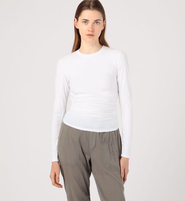 JAMES PERSE「コットンポリエステルジャージー サイドシャーリングTシャツ WMTP3232」|Tシャツ・カットソー|