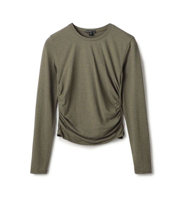 JAMES PERSE「コットンポリエステルジャージー サイドシャーリングTシャツ WMTP3232」|Tシャツ・カットソー|58 ダークグリーン系